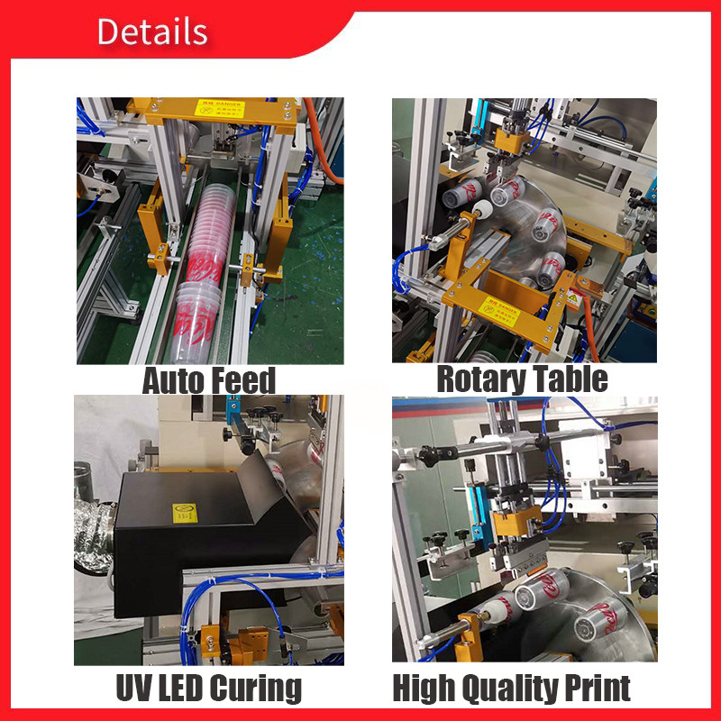 PLC Control Fully Automatic Screen Printing Machine for Plastic Cups Curved Surface