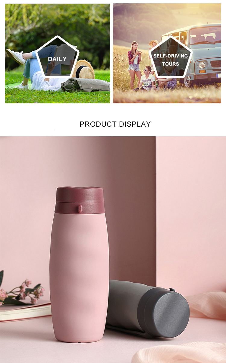 135g 600ml Silicone Roll Up Water Bottle For Unisex