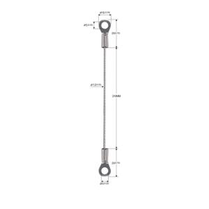 China Double Brass Eyelets Type 304 316 Stainless Steel Wire Rope Sling For Light YW86523 wholesale