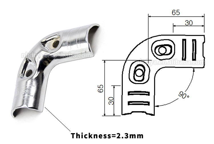 Chrome Coated Metal Pipe Joints , Pipe Fitting System For Lean Pipe Products