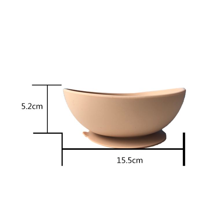 Baby Plain Suction Bowl And Plate Set Silicone Food Grade With Spoon