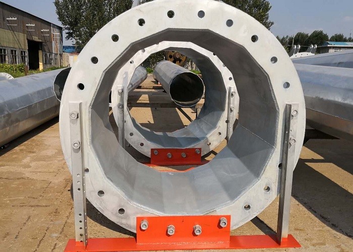 High Precision Monopole Wind Turbine Tower Hot Dipped Surface 20 Elongation