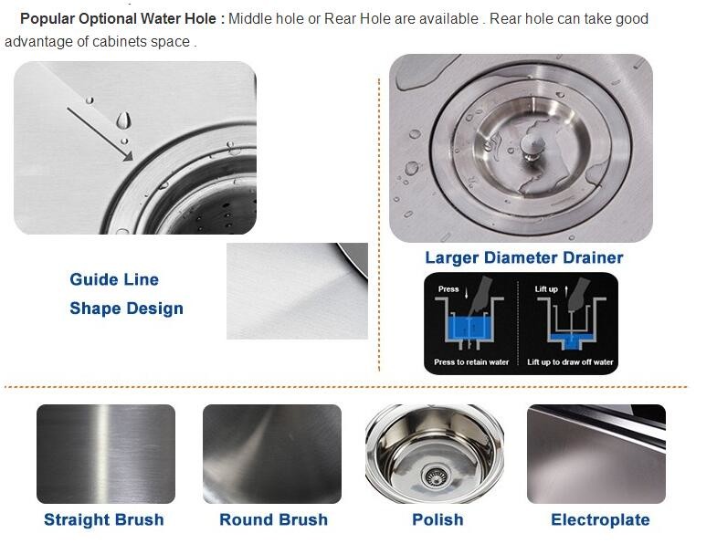 Professional Custom Made Stainless Steel Kitchen Sink Mexican Bathroom Sink with SUS304