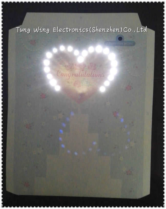 Christmas Tree Shaped Flashing LED Module , Recordable Voice Module For Greeting Cards 3