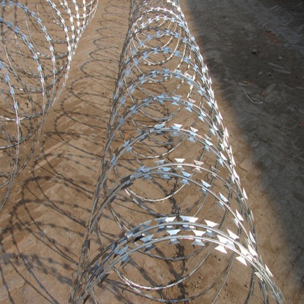 Single Loop / Flat Type Razor Barbed Wire For Railway / Highway Anti Theft
