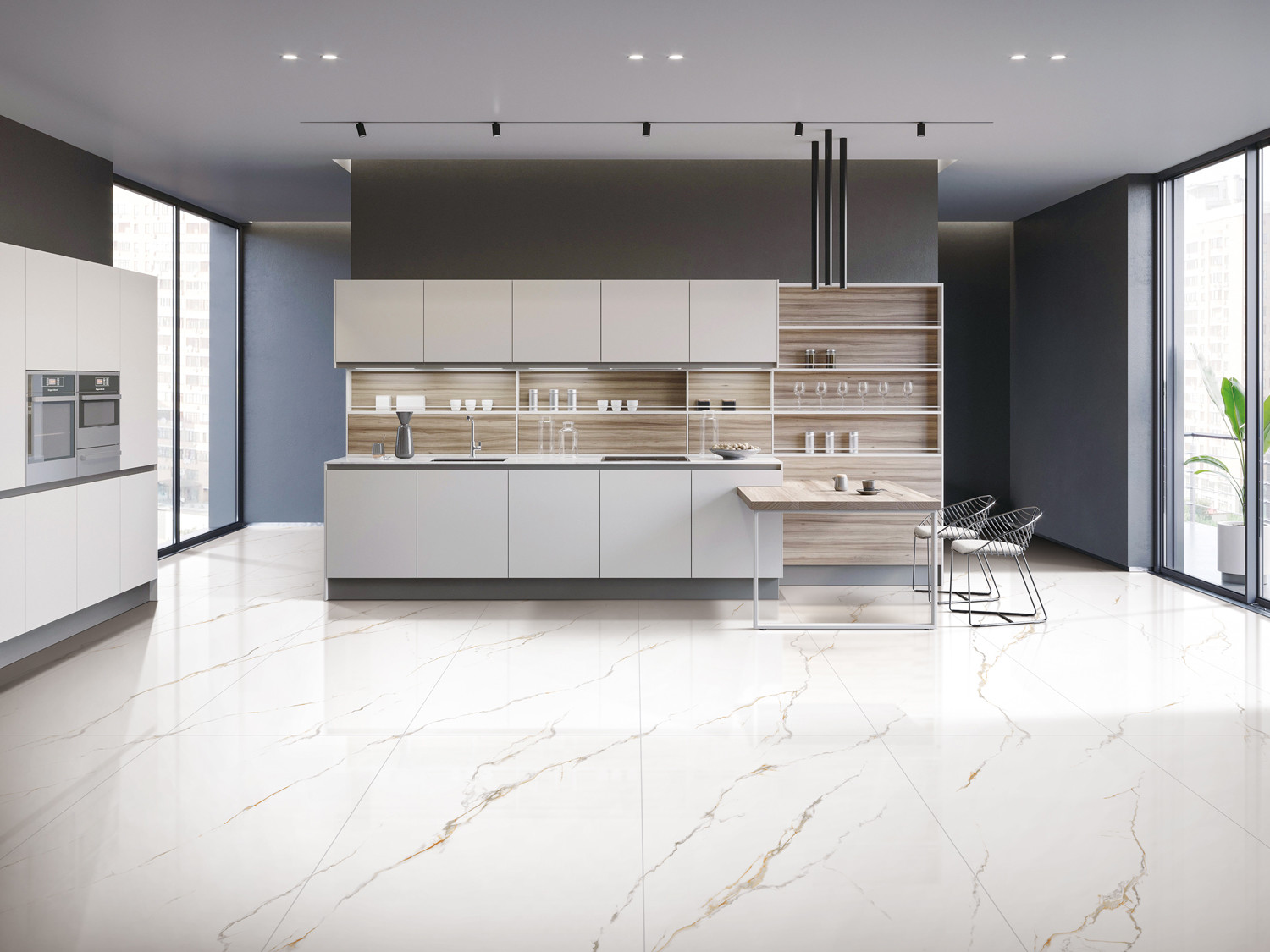Carrara Soft Glazed 600x1200mm Decoration Porcelain Tiles For Indoor Wall