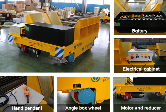 heavy industry use steel coil electric railway flat vehicle for industrial material handling