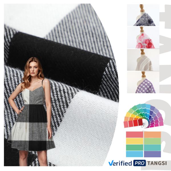 Shaoxing Textile Material Brushed Pure Polyester Yarn Dyed 12N*12N Fabric Blackout Feature for Fashion Clothes