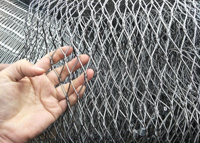 Stainless Steel Knotted Rope Mesh , Architectural Woven Metal Mesh