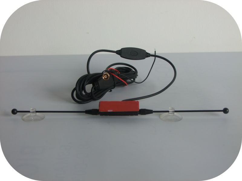 Auto FM Radio 3-28dBi Digital HDTV Antenna Glass Mount With Two Suction Cup
