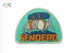 Round Clothing Wovene Iron On Embroidered Patches For Bags / Hats / Shirts