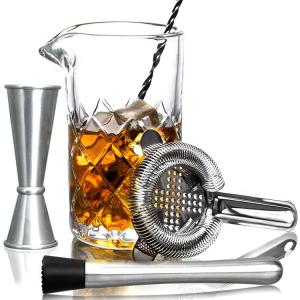 China Amazon Hot Sale House Glassware Manhattan Crystal Barware Mixology Cocktail Set wholesale