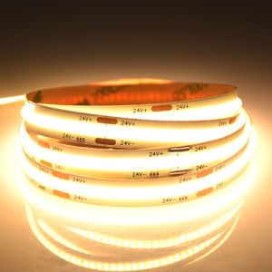China fashionable CE RoHS COB LED Strip Light Constant Voltage Line 24V 12V No LED Visible Spots wholesale