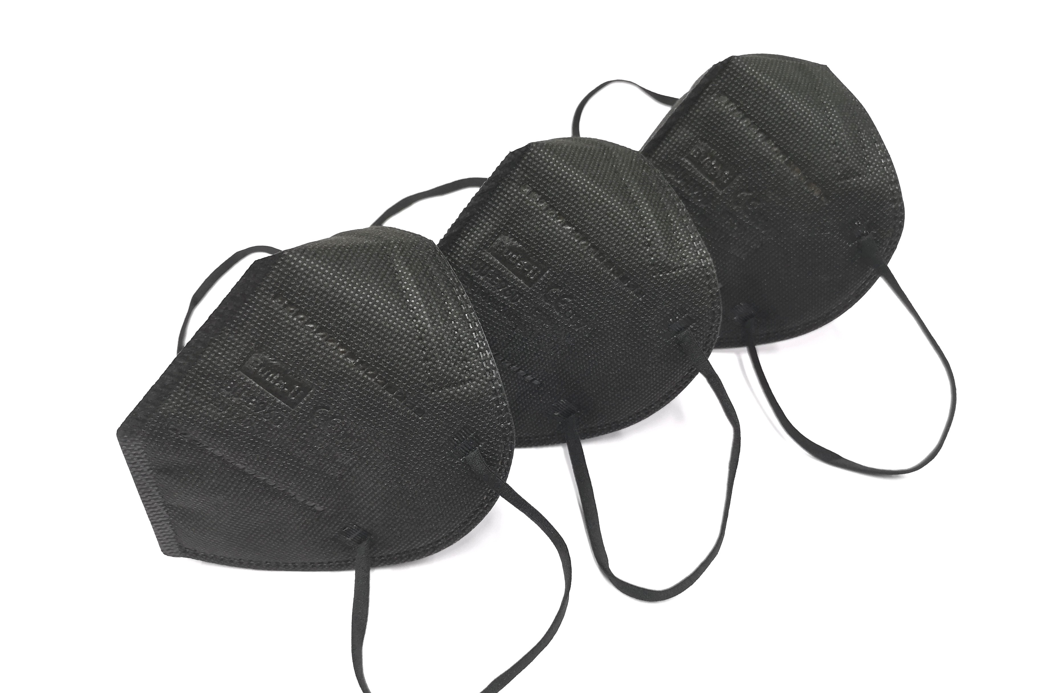 KN95 Black Protective Face Mask , Particulate Respirator Mask FDA Device Listed