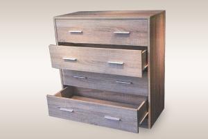 China Antique Oak Timber Bedside Table Nightstand With 4 Drawers wholesale
