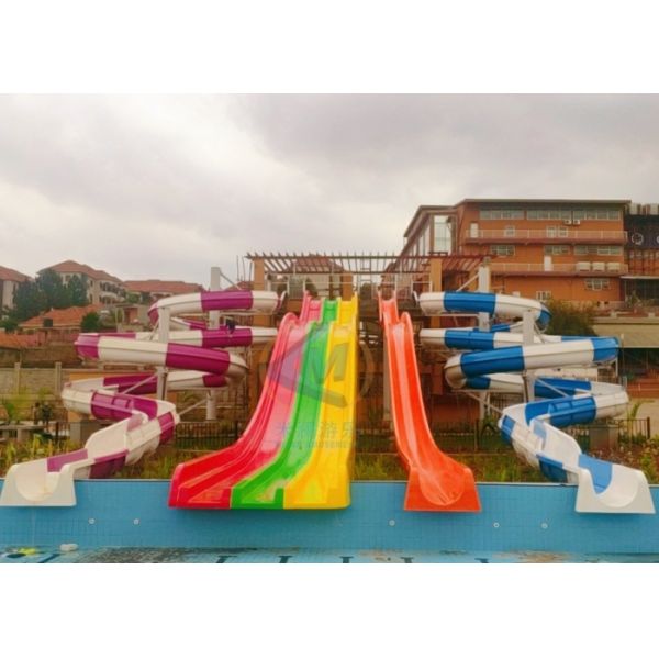 Long Lifespan Fiberglass Pool Slide 5-10m Height With Custom Height
