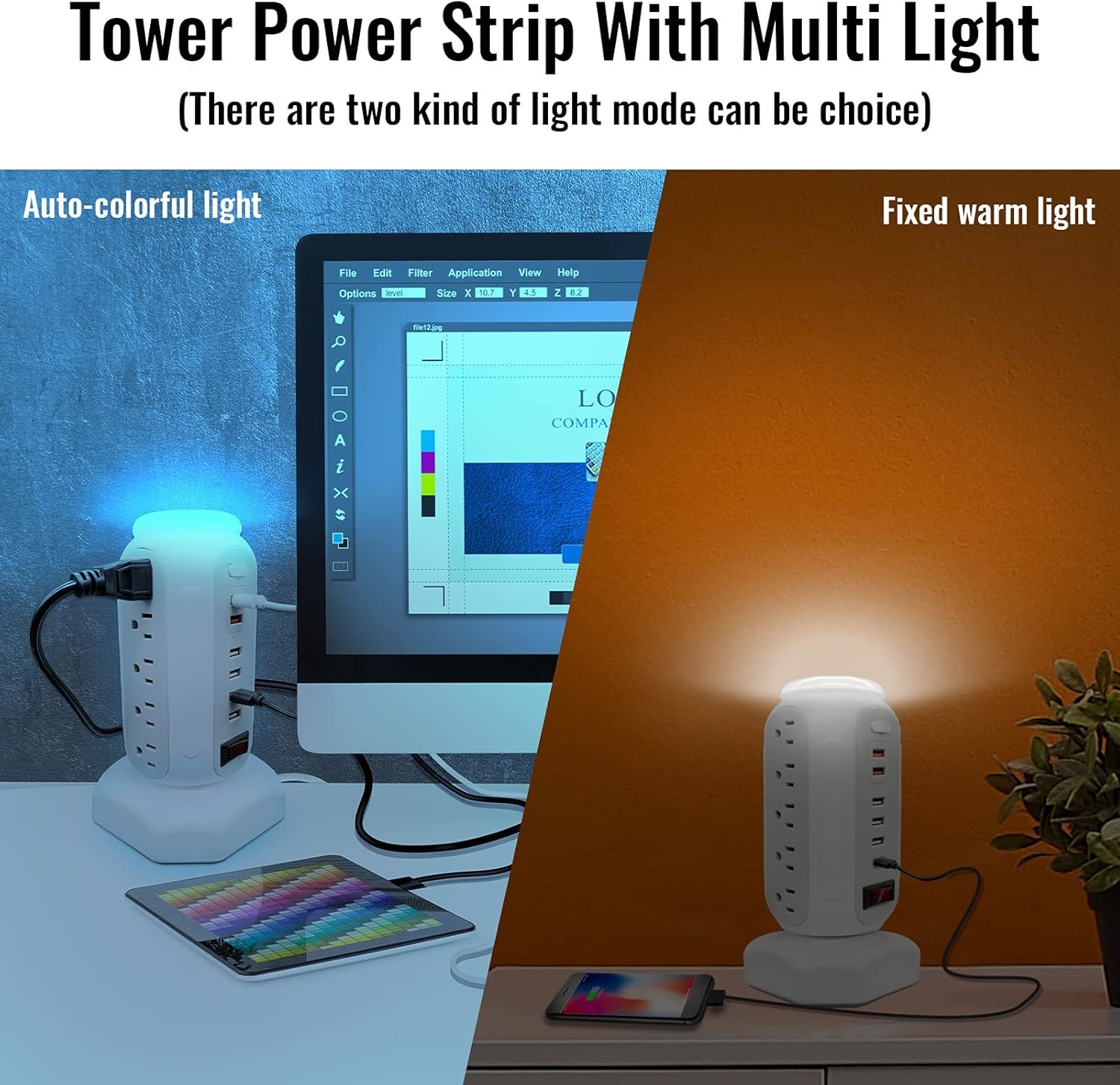 Tower Type LED Desktop Fast Charging Socket Wireless WiFi Socket USB