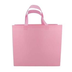 China Grocery Printed Non Woven Shopping Bags Pink 65gsm Breathable Shrink Resistant wholesale