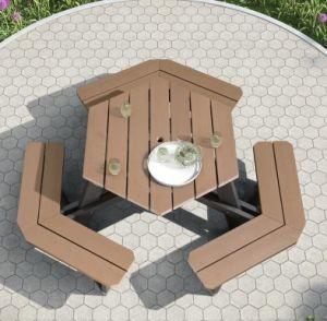 China Cast Aluminum Conjoined Table Chair Outdoor Benches Garden Furniture wholesale