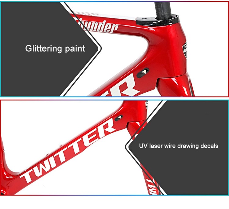 52cm 700C Carbon Road Bike Frame Aero Twitter Thunder For Road Bicycle