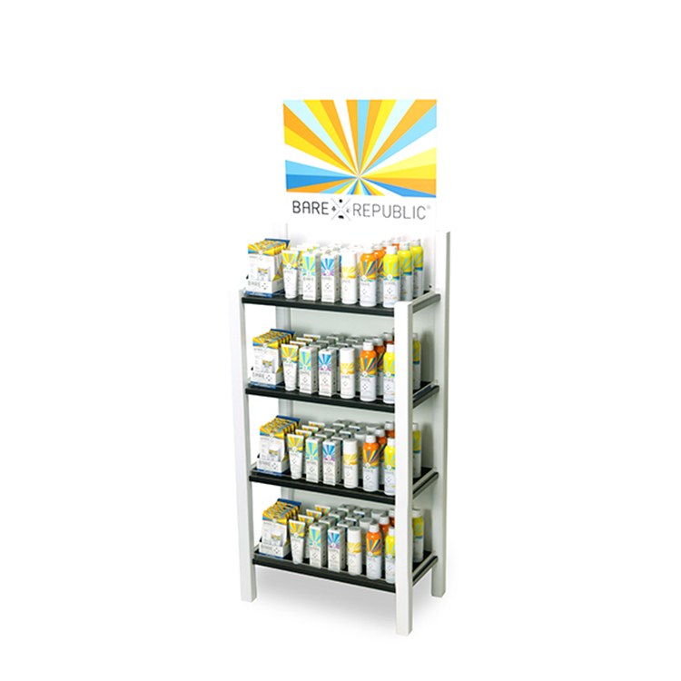 Dismountable Cosmetic Retail Display Stands Supermarket Retail Makeup Display Stand
