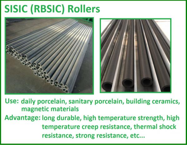 Wear Resistance Sisic Silicon Carbide Roller / Pipe Use For Tile Production