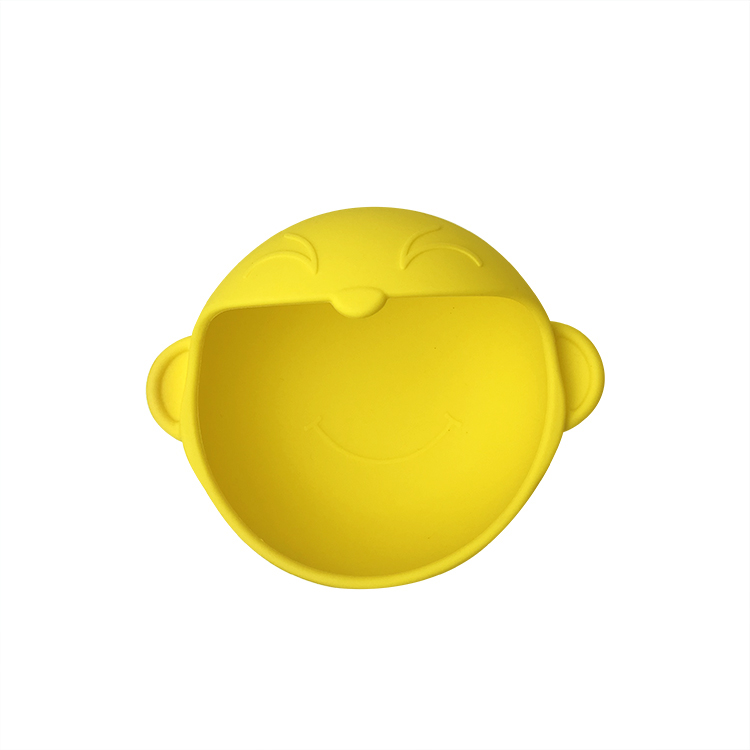 Customized Silicone Baby Tray Cartoon Monkey Shape BPA Free Suction Silicone Bowl