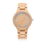 Simple Style Wooden Wrist Watch , Leather Strap Quartz Watch For Men Gift