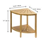 Versatile Indoor Outdoor Freestanding 2-Tier Bamboo Corner Shower Bench with