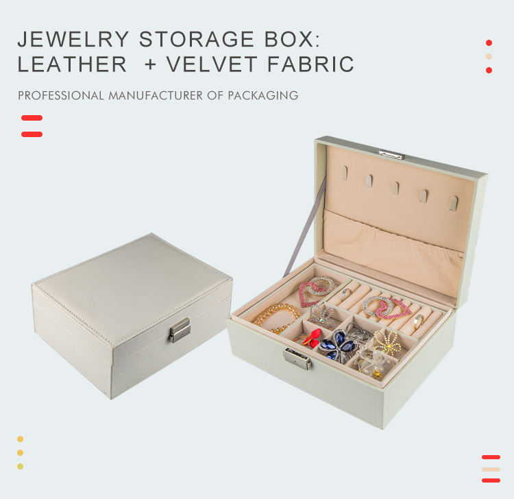 PU Leather Jewelry Storage Case Jewellery Travel Organiser Packaging For Earrings Necklace Rings Storage