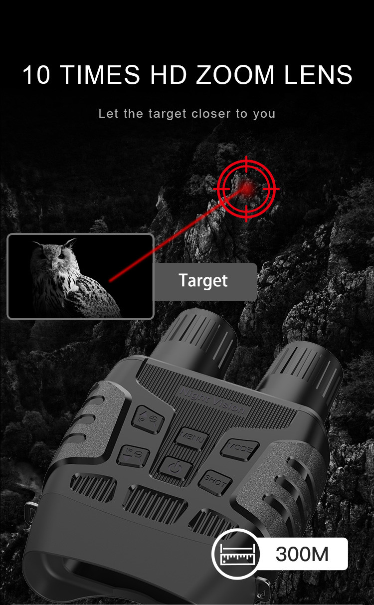 HD Infrared Night Vision Binoculars Digital 3X Magnification Window TFT Display