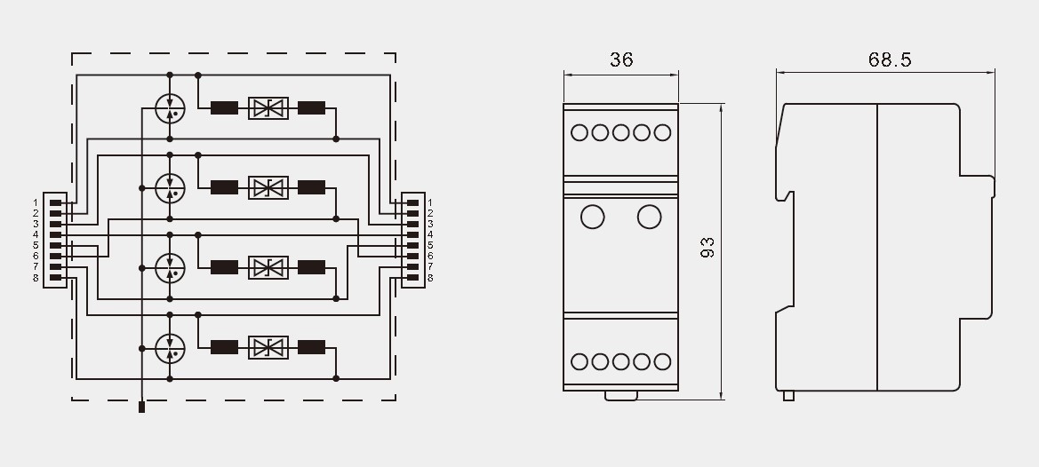 Type2 P1 SPD for POE Network Surge Protection Signal Surge Protective Devices