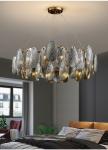 Modern living room chandelier smoke gray crystal glass chandeliers(WH-CY-210)