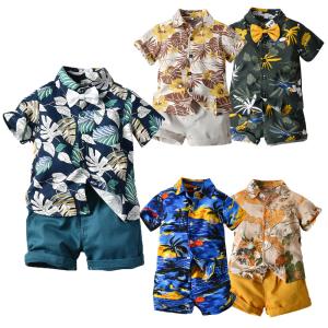 China Short Sleeved Children's Outfit Sets Summer Shorts Cotton Kids Clothing wholesale