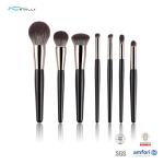 7PCS Makeup Brush With Synthetic Hair ,Rose Gold Ferrule Cosmetic Brush ,Wooden