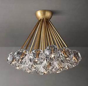 China Clear K9 Glass Luxury Ceiling Lights Polished Nickel Finish wholesale