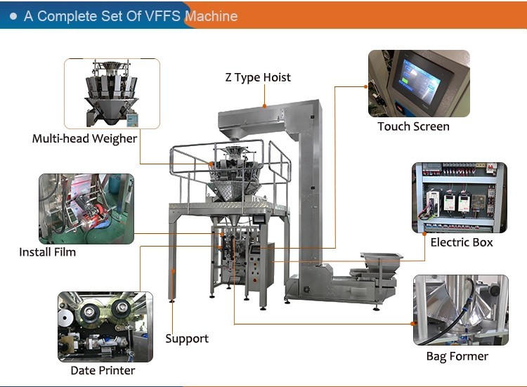 PLC Touch Screen 5bags/Min Ice Cube Packing Machine