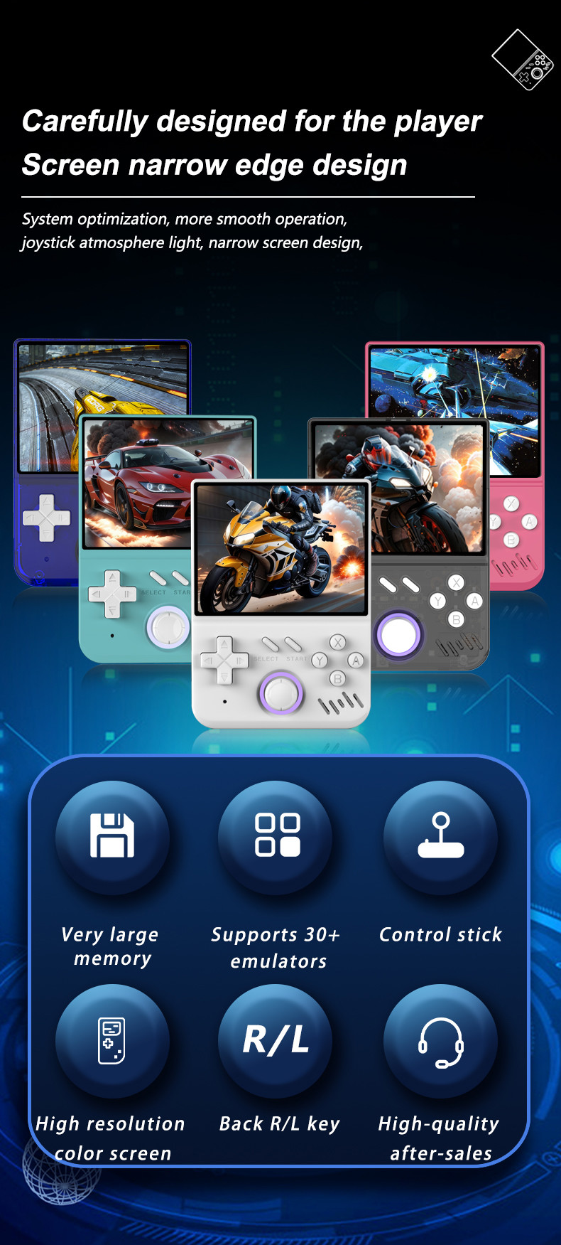 MY Mini Portable Retro Handheld GameConsole 3.5-inch IPS Screen Game Console Linux System