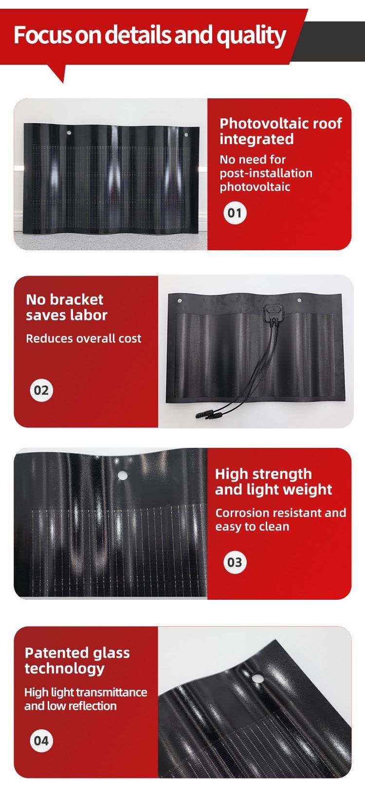 X-Solar Energy BIPV Roof Tiles Photovoltaic Solar Curve Tiles for Roof