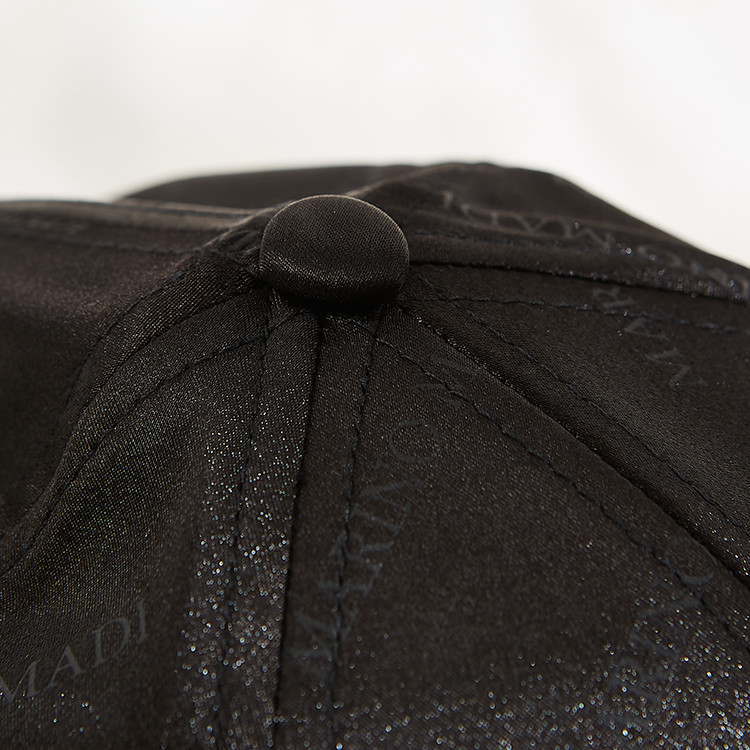 Adult Adujustable Six Panel Baseball Cap Satin Curve Brim