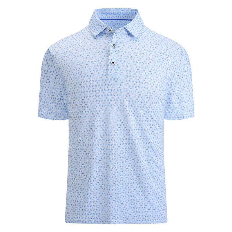Customized Logo Printing Breathable Quick Dry Ice Silk Printed Polo Shirts for Men