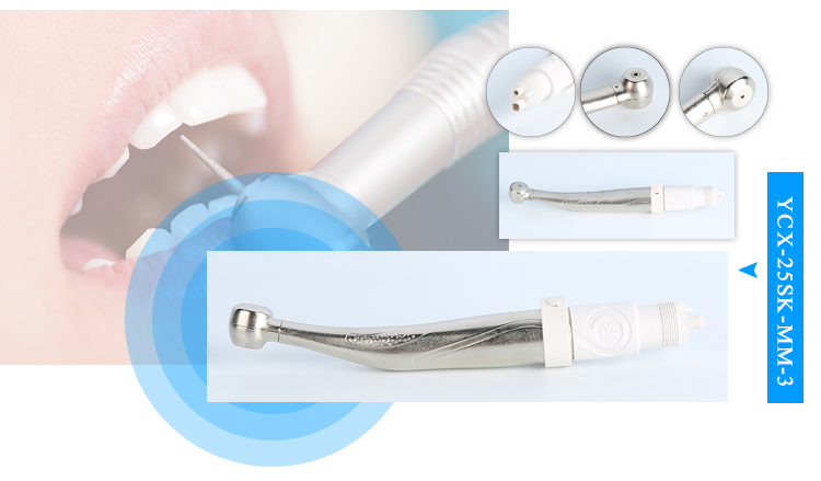 65dB Push Button Dental Prophy Angle Handpiece Air Turbine Clamping Force ≥30N