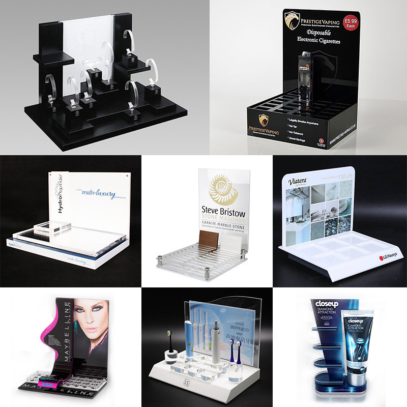 Elegant Acrylic Cosmetic Display Stand Plexiglas Display Set for Makeup or Skincare Chain Shops