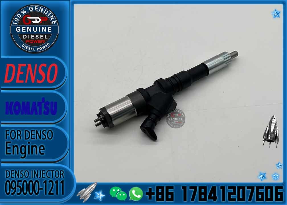 New Diesel Common Rail Injector 095000-1211 for Komatsu S6D125 Excavator PC450-7 PC400-7 PC-7