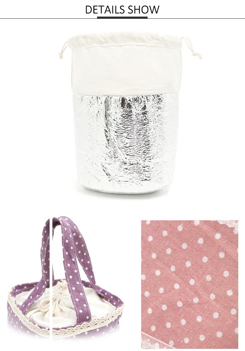 Round Folding H18Cm Thermal Insulated Lunch Bag