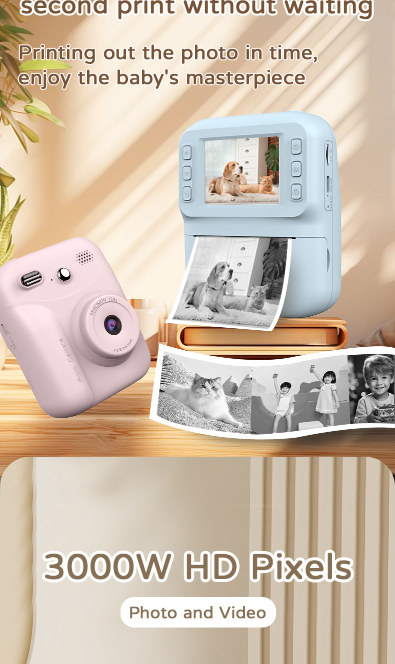 Rechargeable Childrens Printable Camera Toy 1300mAH Video Recorder OEM