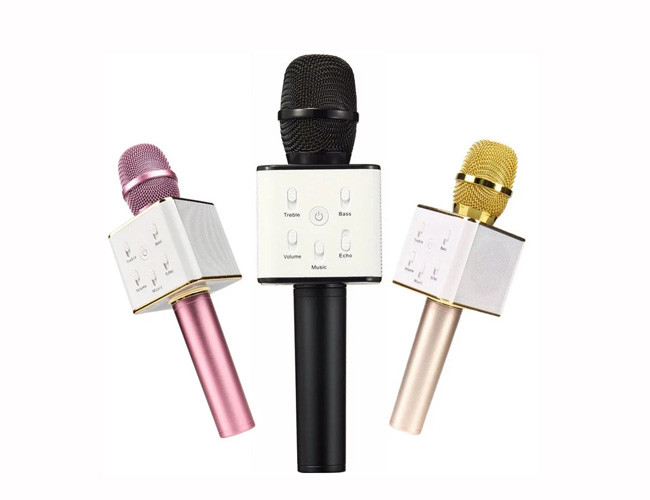 Party Wireless Q7 Karaoke Microphone , Ktv Bluetooth Speaker Microphone