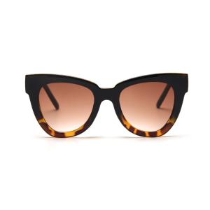 China Trendy Fashion BSCI Women Cat Eye Sunglasses 147MM Leopard Frame wholesale
