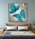 Butterfly Art Oil Paintings Colorful Animal Canvas Modern Style 80 X 80 Cm