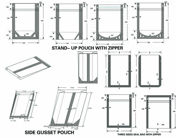 Laminated PET PE Clear Food Packaging Mylar Ziplockk Coffee Packaging Stand Up Pouches